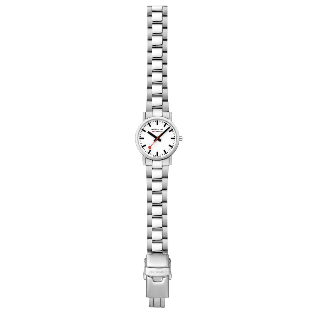 Mondaine Classic 30 mm White Dial Stainless Steel Watch A658.30323.11SBJ