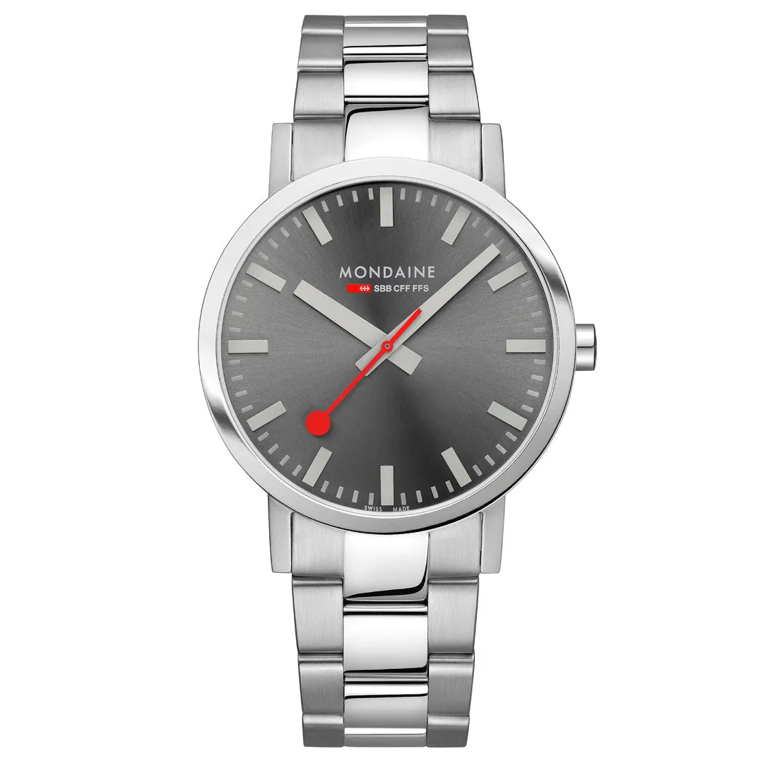 MONDAINE CLASSIC GREY DIAL STAINLESS STEEL BRACELET WATCH A660.30360.81SBJ