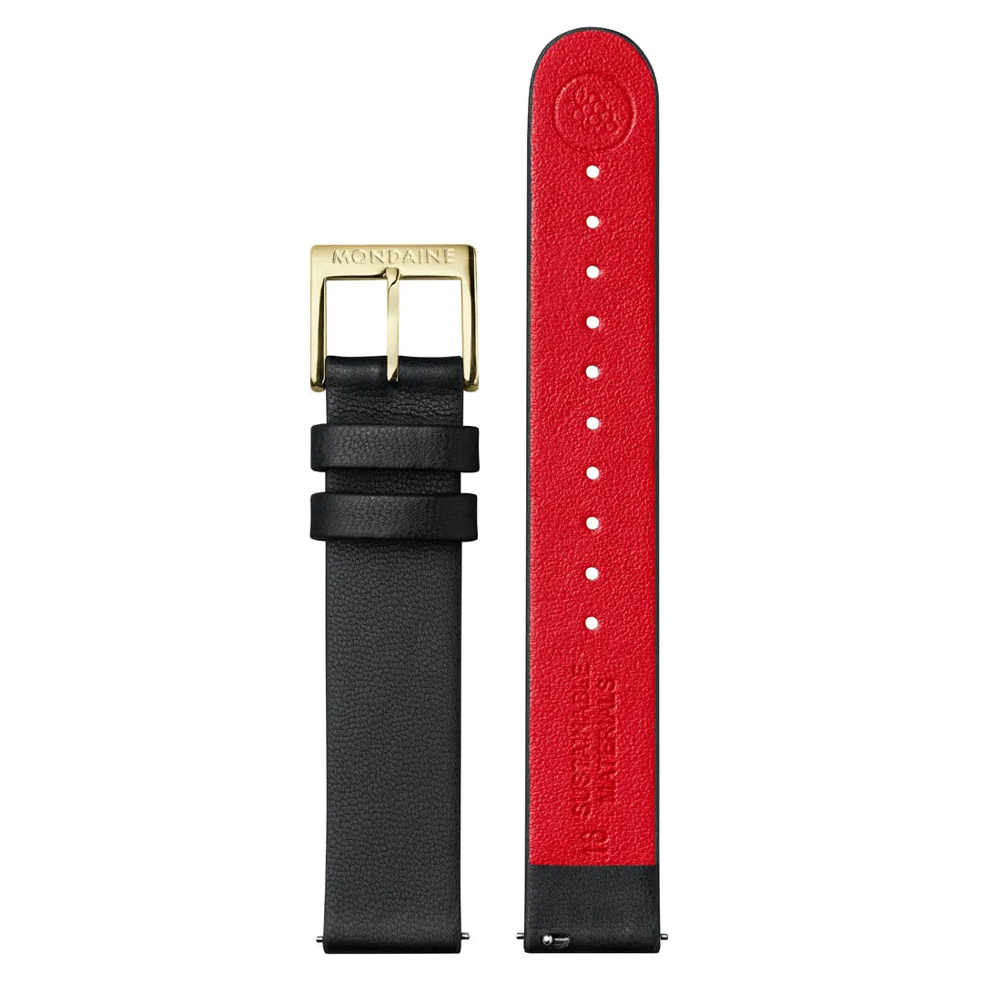 Mondaine Classic White Dial Black Leather Strap Watch A658.30323.10SBBV