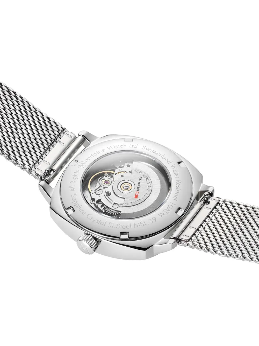 Mondaine Cushion Automatic White Dial Stainless Steel Watch MSL.3961B.SM