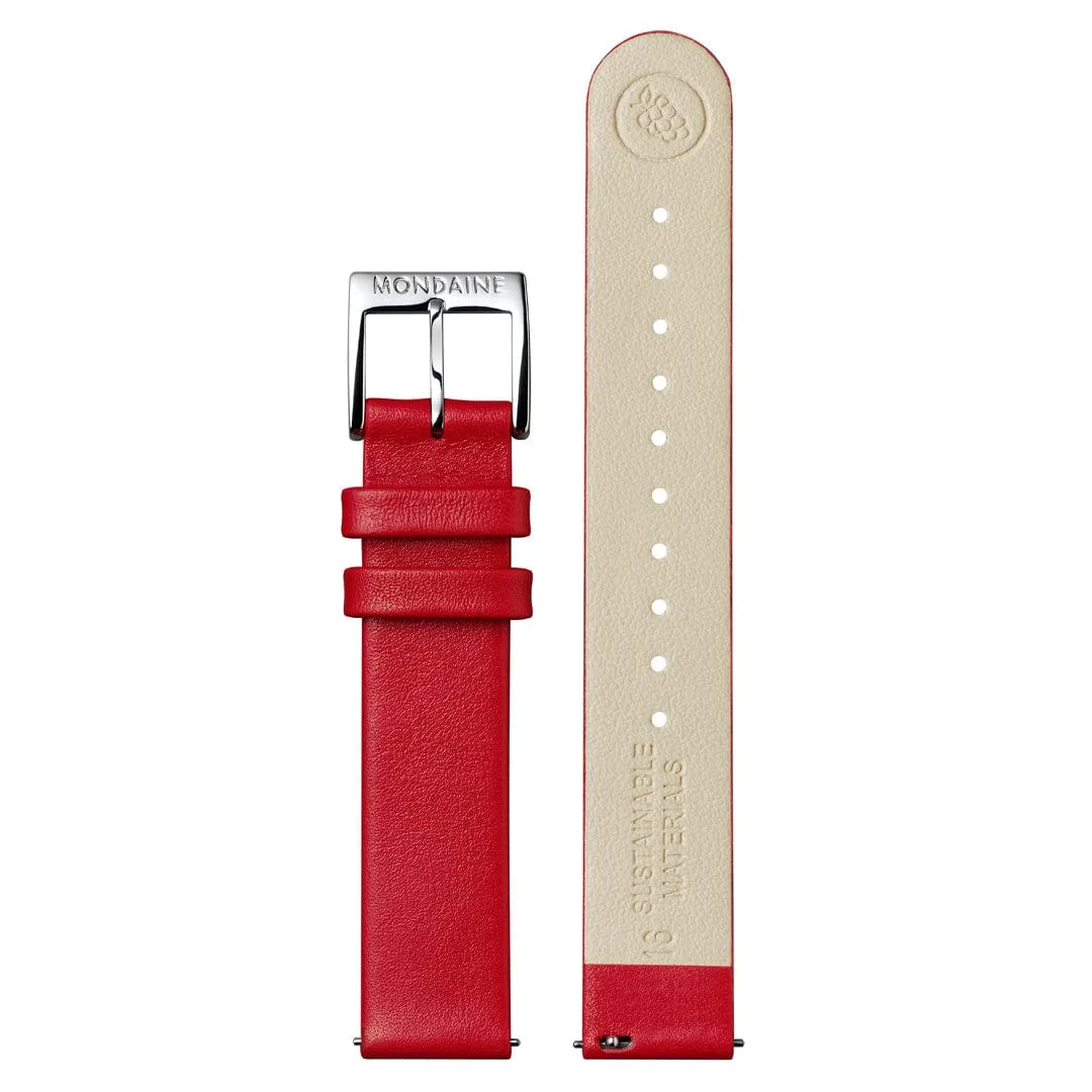 Mondaine Cushion Red Vegan Grape Leather Watch MSL.31110.LCV