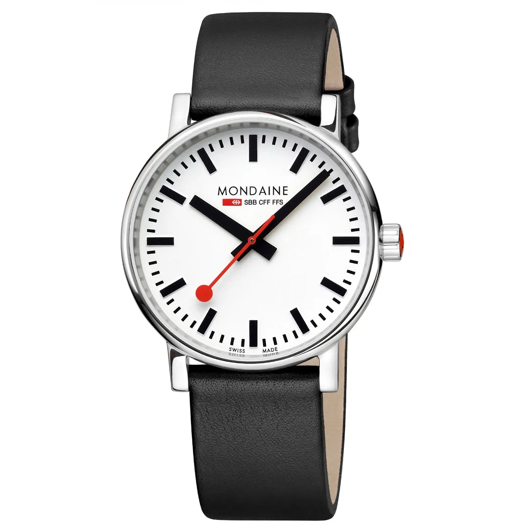 Mondaine Evo2 Big 40mm White Dial Vegan Grape Leather Watch MSE.40110.LBV