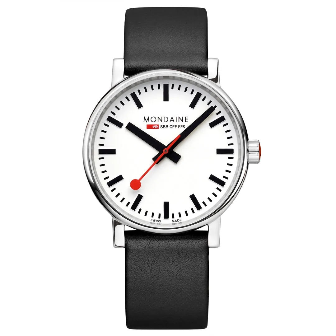 Mondaine Evo2 Big 40mm White Dial Vegan Grape Leather Watch MSE.40110.LBV