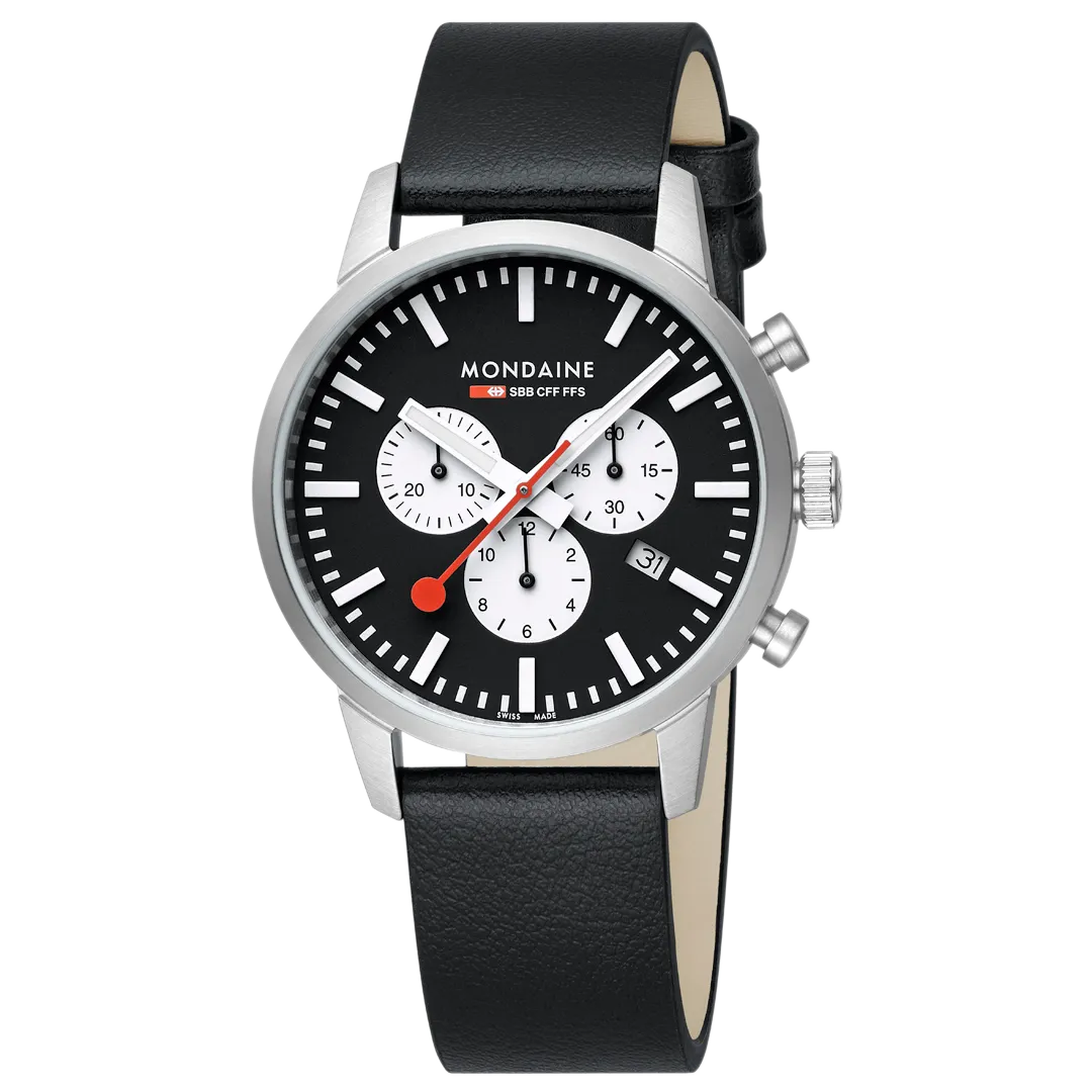 Mondaine Neo Chronograph Super-luminova Vegan Leather, 41 Mm MSD.41420.LBV
