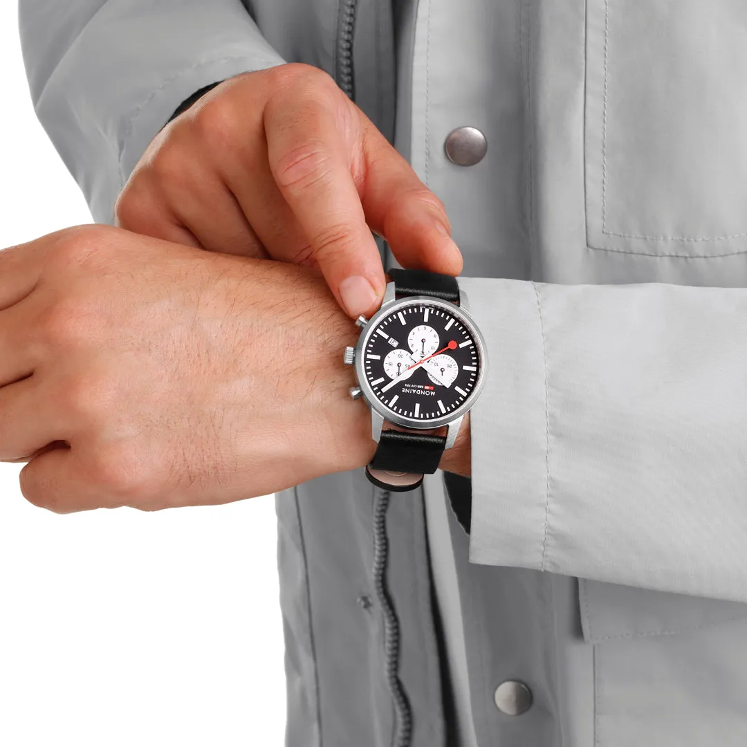 Mondaine Neo Chronograph Super-luminova Vegan Leather, 41 Mm MSD.41420.LBV