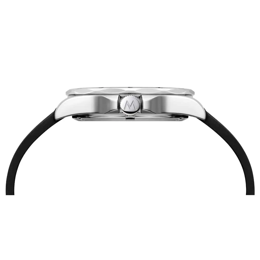 Mondaine Numeri White Dial Black Silicone Strap Watch MSN.4211B.RB