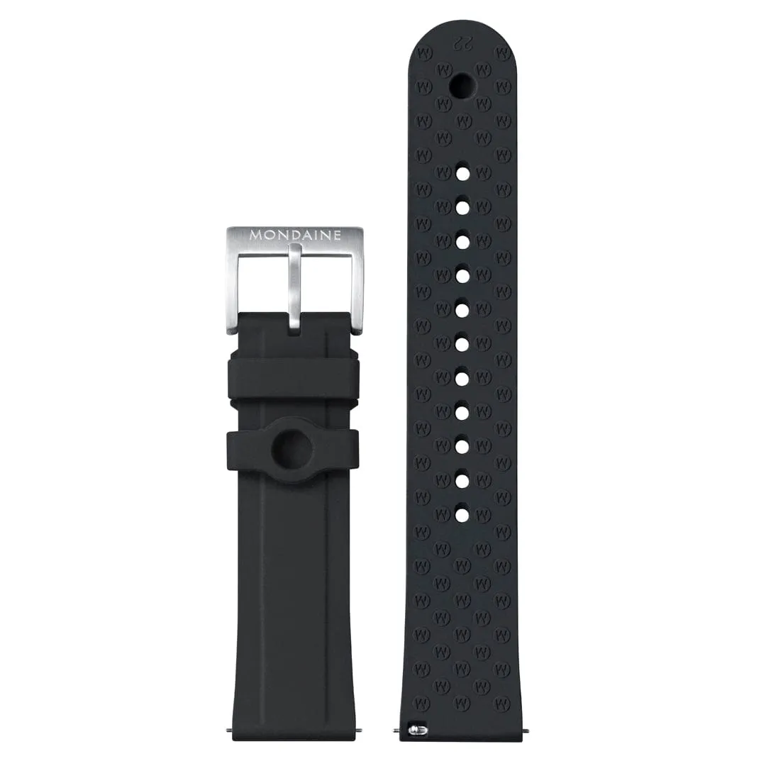 Mondaine Numeri White Dial Black Silicone Strap Watch MSN.4211B.RB