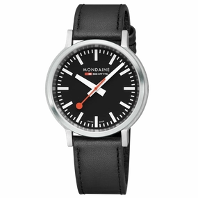 Mondaine Automatic Black Vegan Leather Watch MST.41020.LBV.2SE