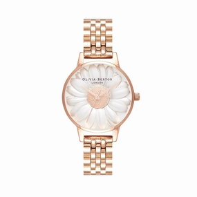 Olivia Burton 3D Daisy Rose Gold Watch - Rose Gold