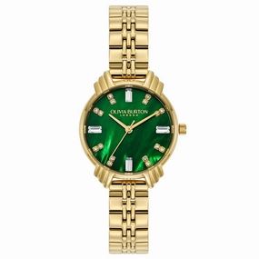 Olivia Burton Art Deco Emerald and Gold Ladies Watch OB16DC02