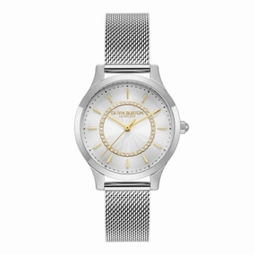 Olivia Burton Classic Wonderlust White and Silver Mesh Watch 24000212