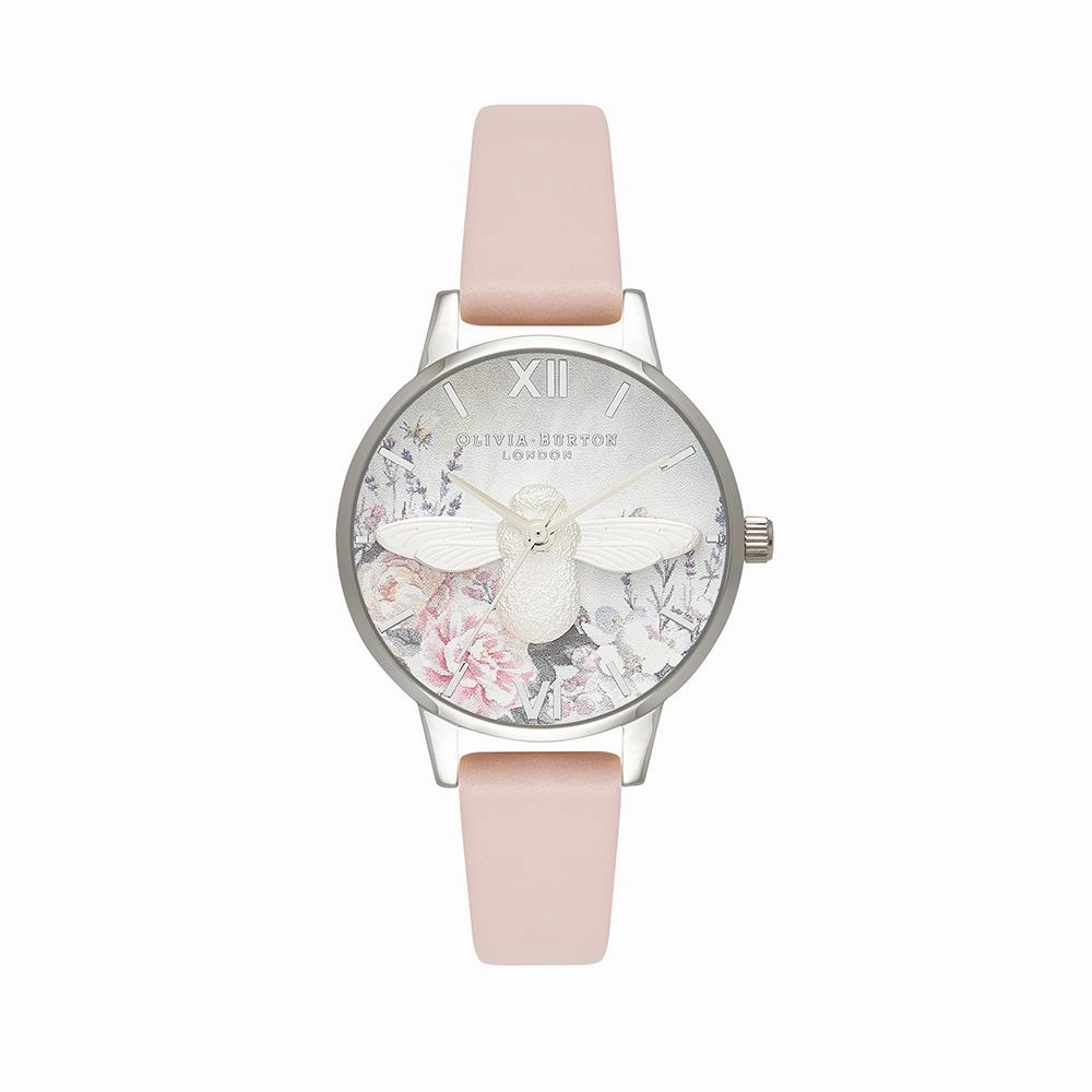 Olivia Burton Glasshouse Silver Lilac Watch - Silver