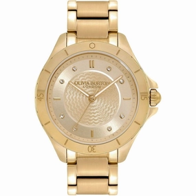 Olivia Burton Sport Luxe Guilloche Gold Ladies Watch 24000040