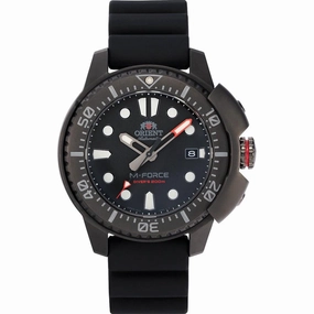 Orient Men's Automatic Watch - M-Force Dive Black Dial Rubber Strap | RA-AC0L03B00B