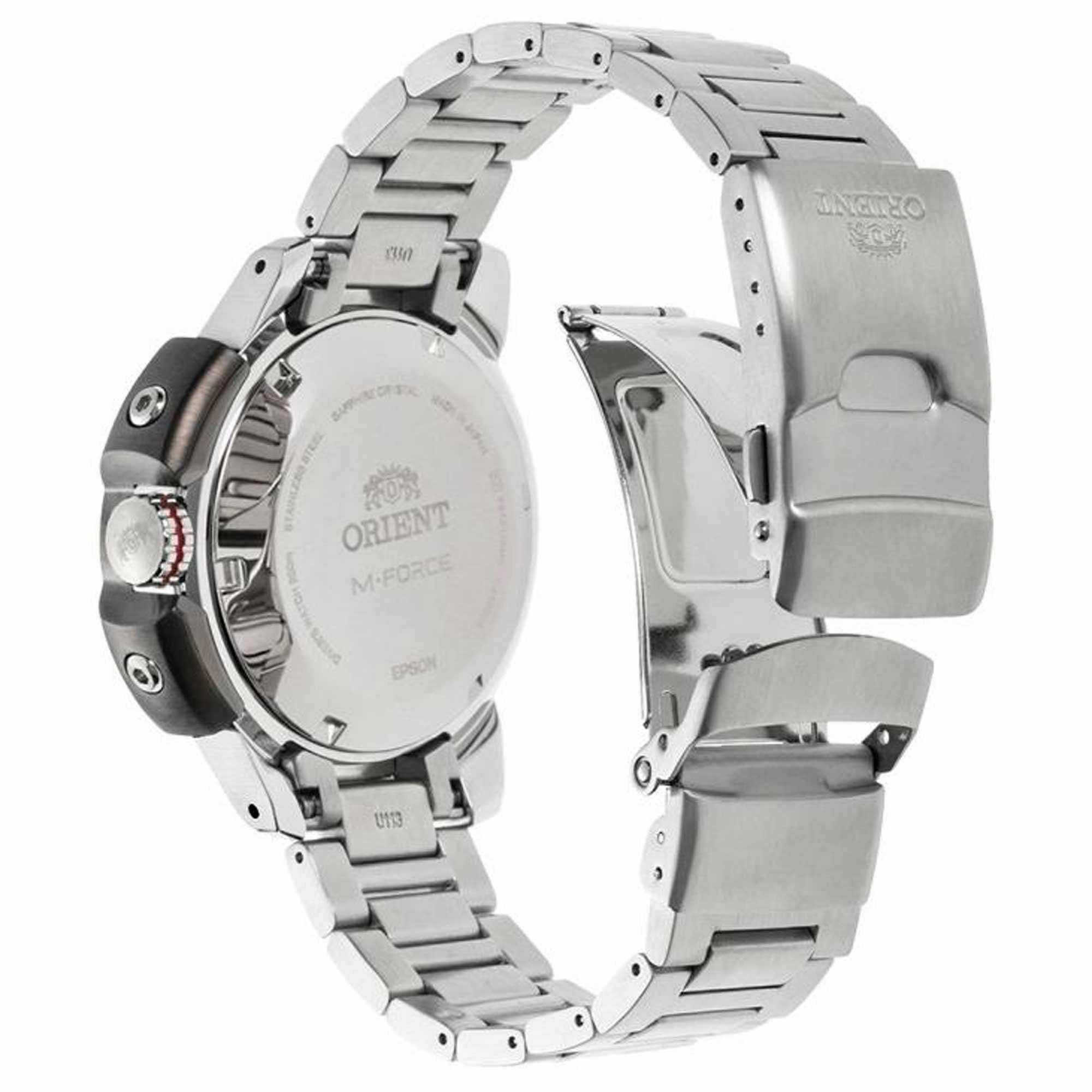 Orient Men's Automatic Watch - M-Force Dive Orange Dial Bracelet | RA-AC0L08Y00B