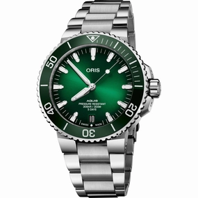 Oris Men's Watch - Aquis Automatic Green Dial Steel | 01 400 7763 4157-07 8 24 09PEB