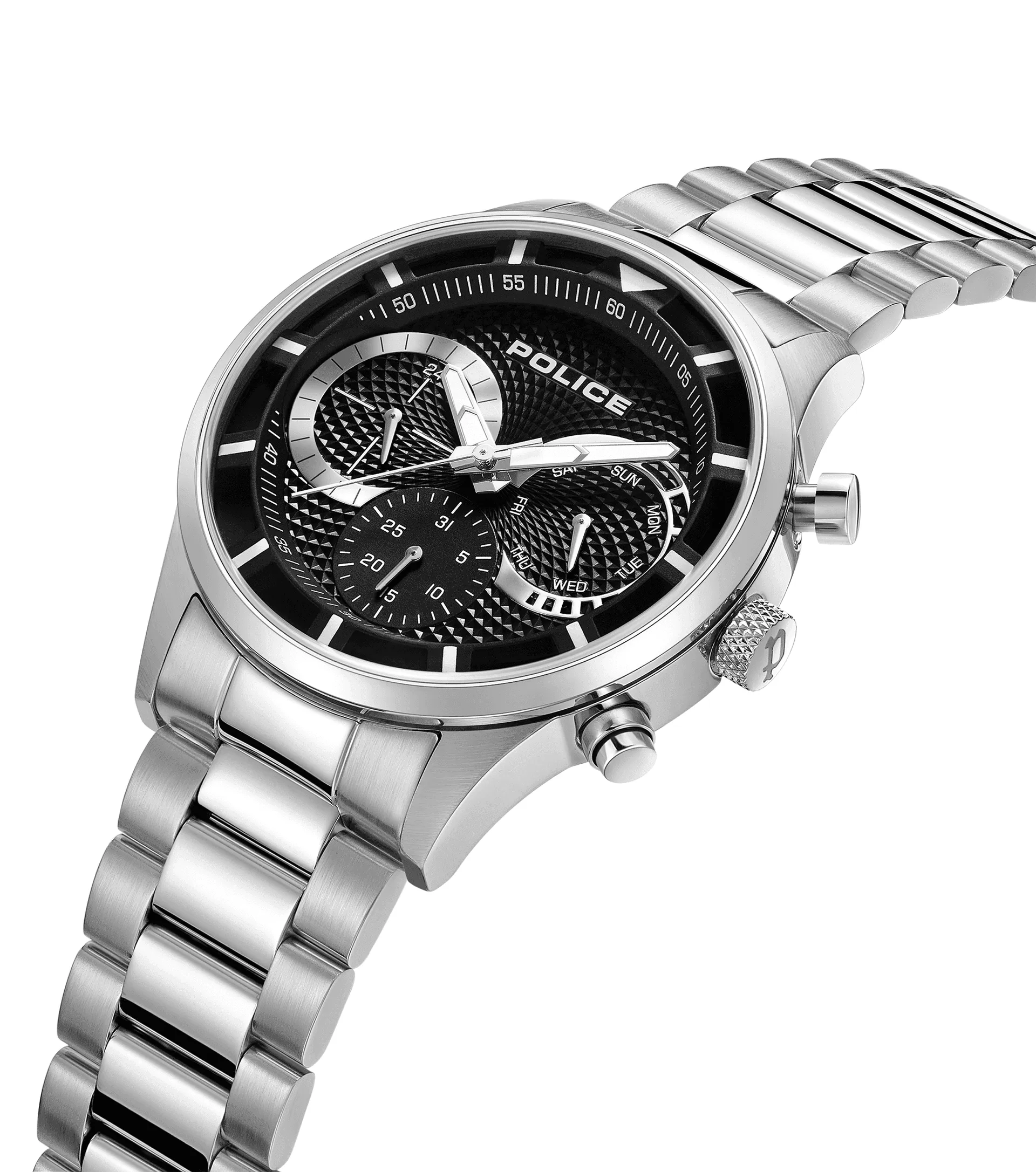 Police Chronograph Black Dial Stainless Steel Band Driver II Men's Watch PEWGK0040303