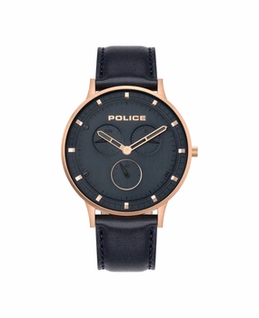 Police Berkeley Black Leather Strap Watch PL.15968JSR/03