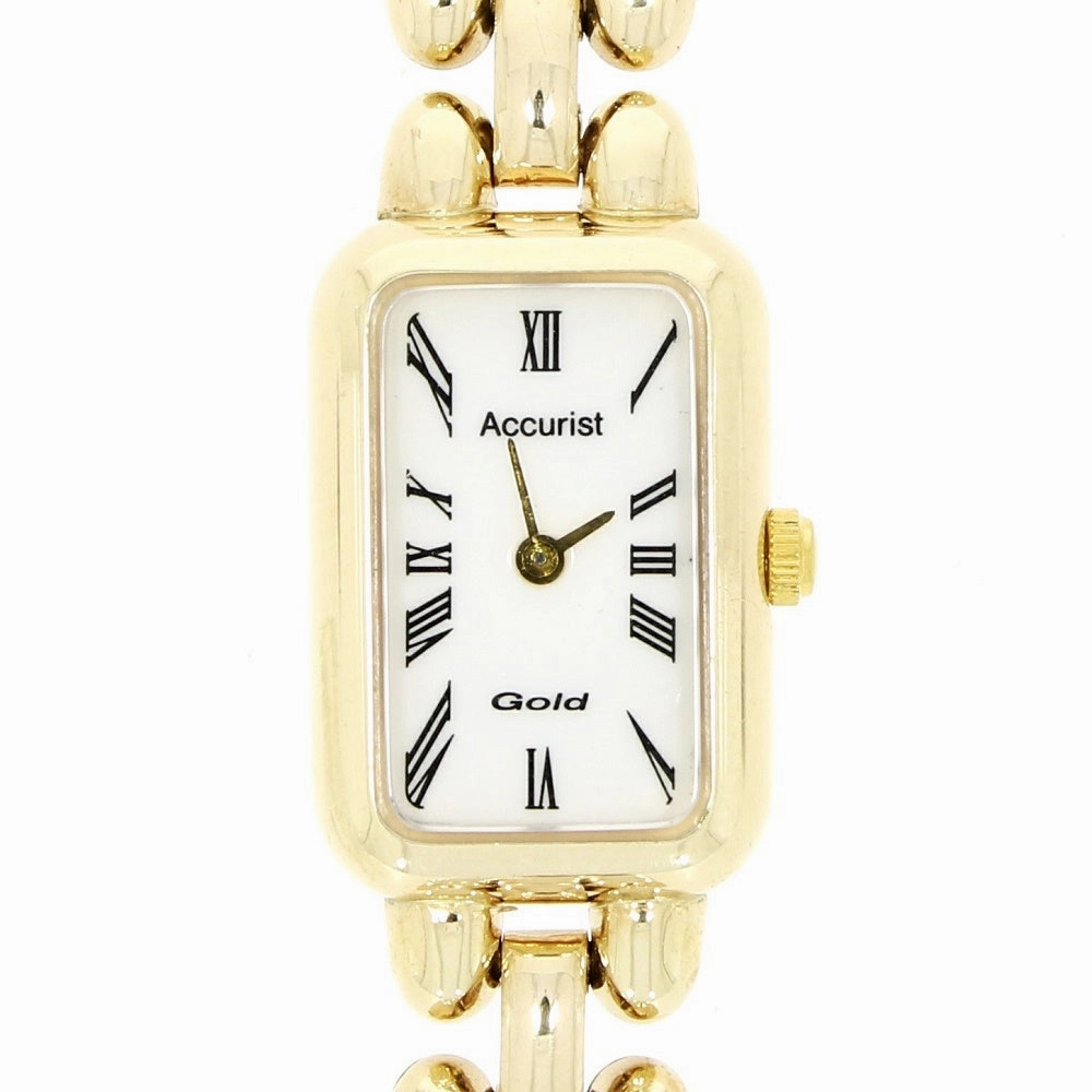 Pre Owned Accurist 9ct Gold Ladies Bracelet Watch Papers (1995) RW0551