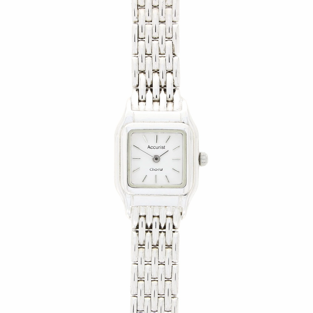 Pre Owned Accurist 9ct White Gold Ladies Bracelet Watch GD1661 RW0606
