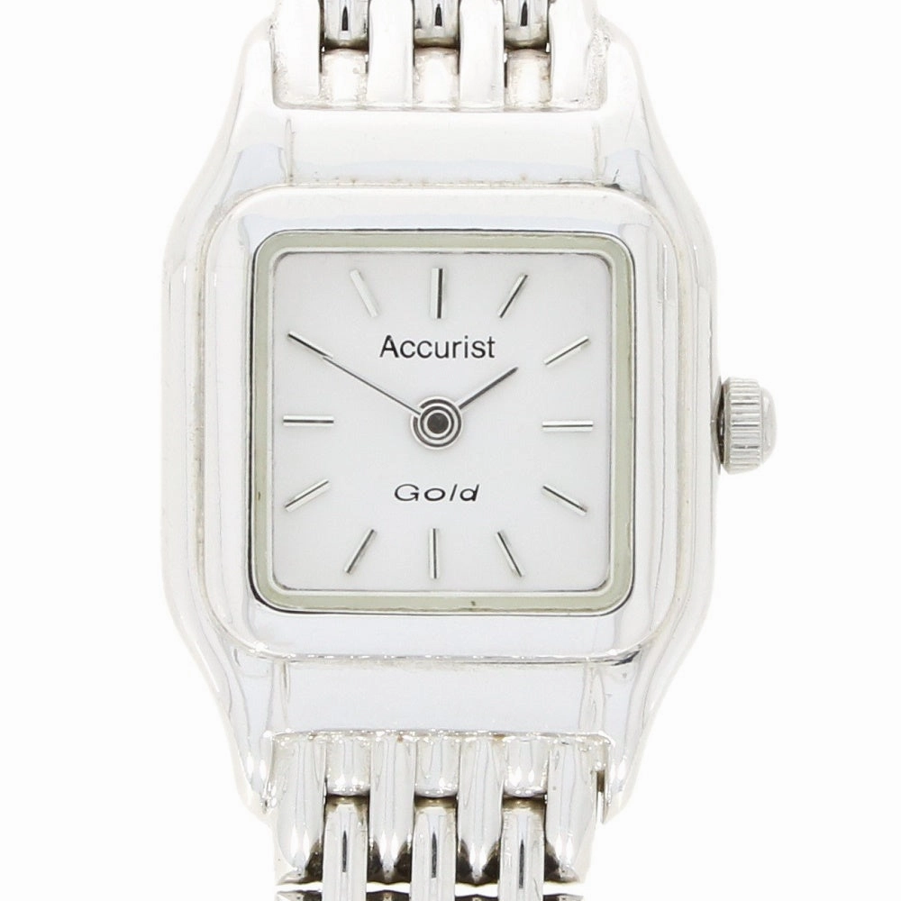 Pre Owned Accurist 9ct White Gold Ladies Bracelet Watch GD1661 RW0606