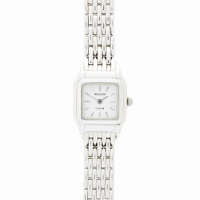 Pre Owned Accurist 9ct White Gold Ladies Bracelet Watch GD1661 RW0606