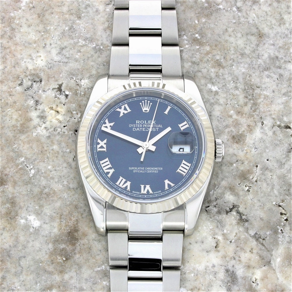 Pre Owned Rolex Oyster Perpetual Datejust 36 Oyster Steel Mens Watch 116234 Papers RW0474 (2006)