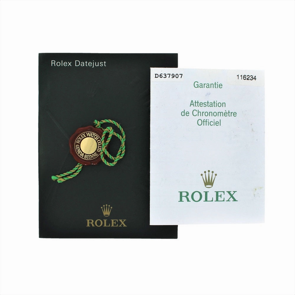 Pre Owned Rolex Oyster Perpetual Datejust 36 Oyster Steel Mens Watch 116234 Papers RW0474 (2006)