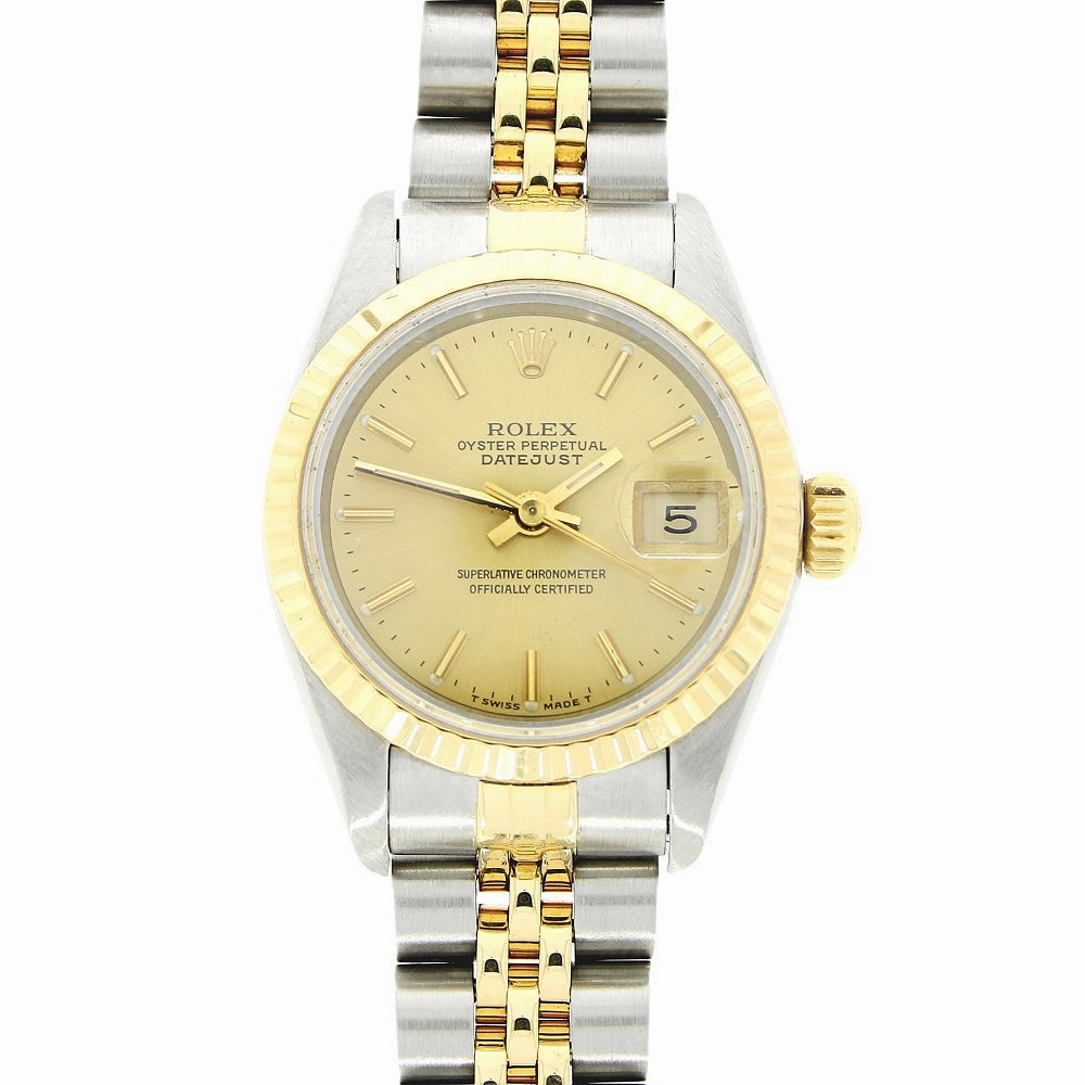 Pre Owned Rolex Oyster Perpetual Lady Datejust Bi Metal Ladies Watch 69173 Papers RW0544 (1993)