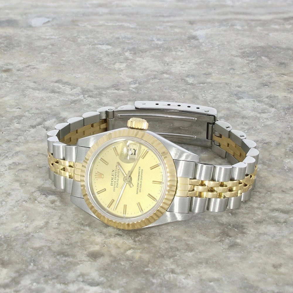 Pre Owned Rolex Oyster Perpetual Lady Datejust Bi Metal Ladies Watch 69173 RW0550 (1987)