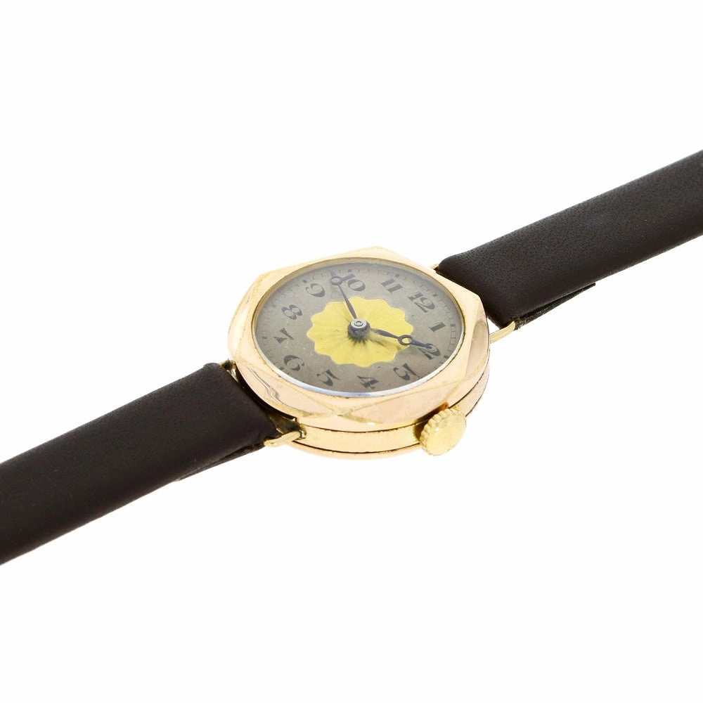 Pre Owned Vintage Rolled Gold Leather Strap Mechanical Ladies Watch RW0588