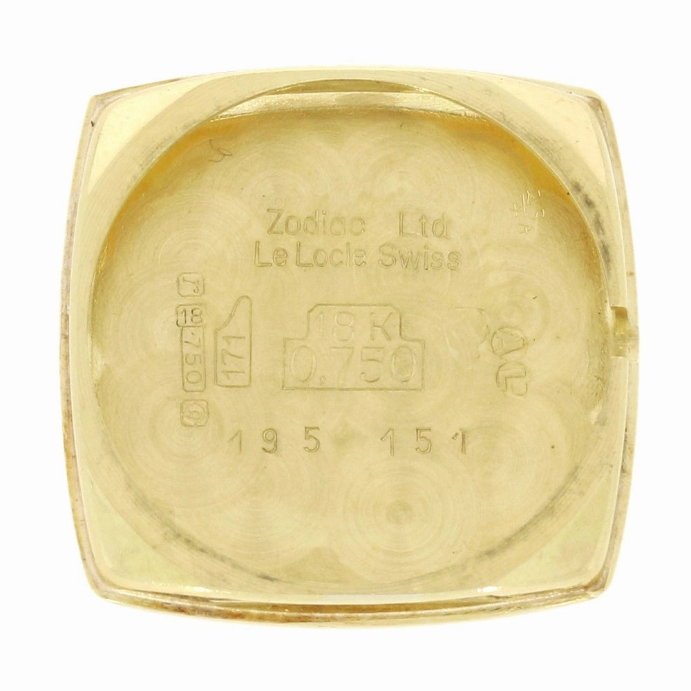Pre Owned Vintage Zodiac 18ct Gold Leather Strap Mechanical Ladies Swiss Watch RW0614
