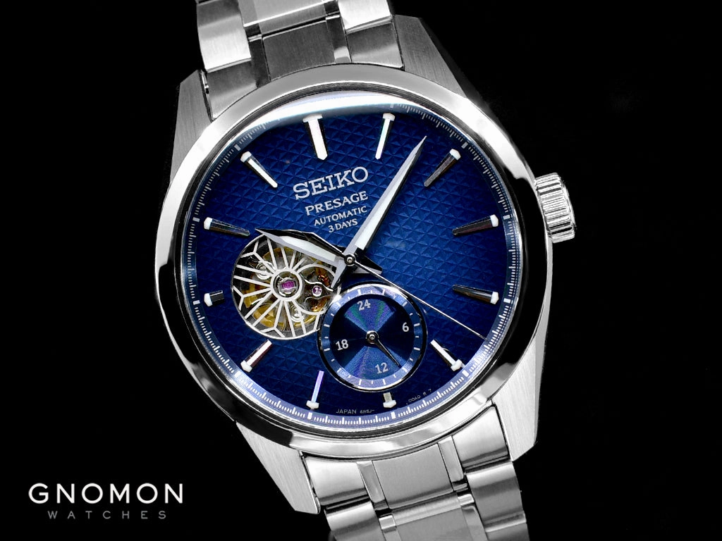 Presage Automatic Sharp Edged Open-Heart Aitetsu Blue Ref. SARJ003
