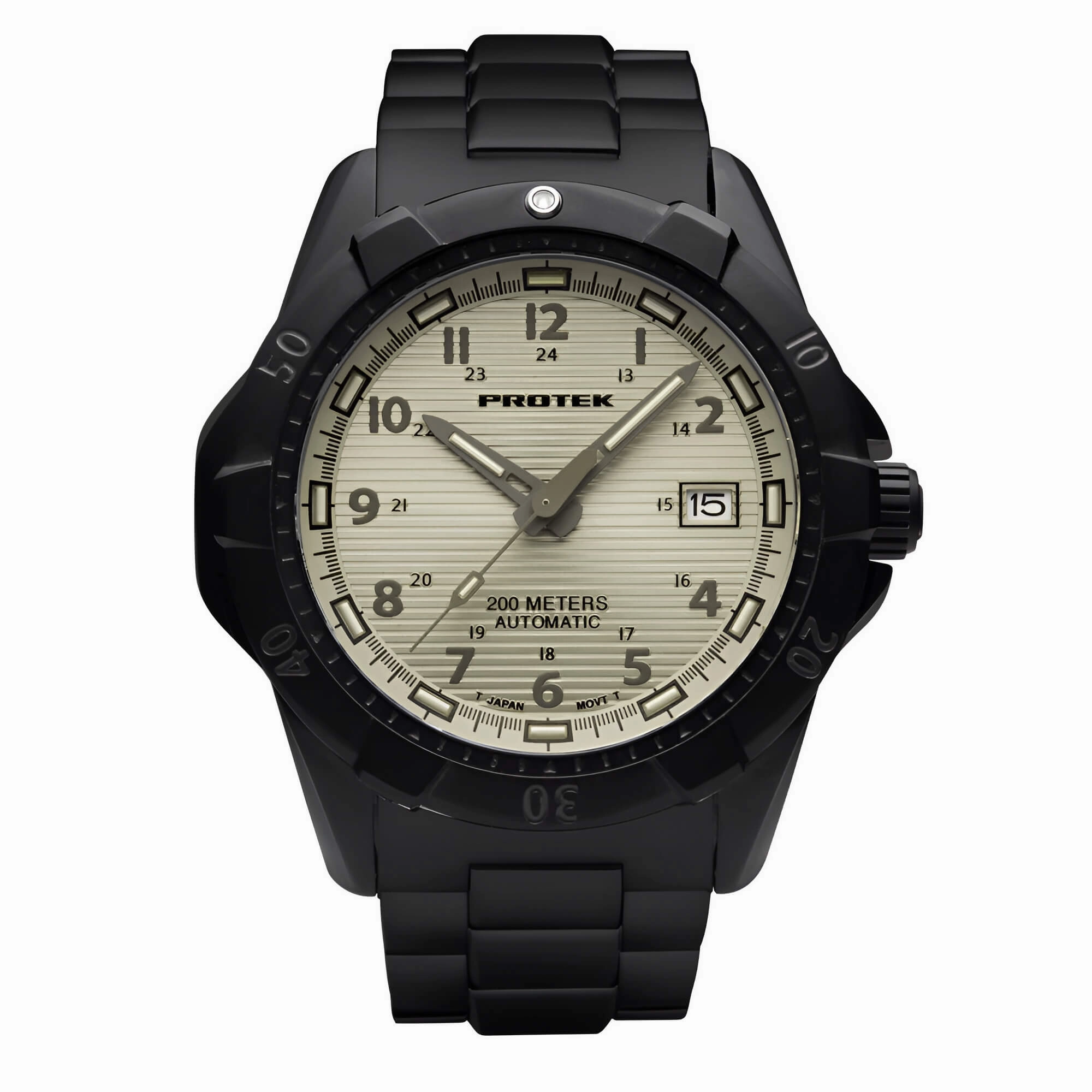 ProTek Men's Automatic Black Case Black Stainless Steel Bracelet Watch | 2217BR
