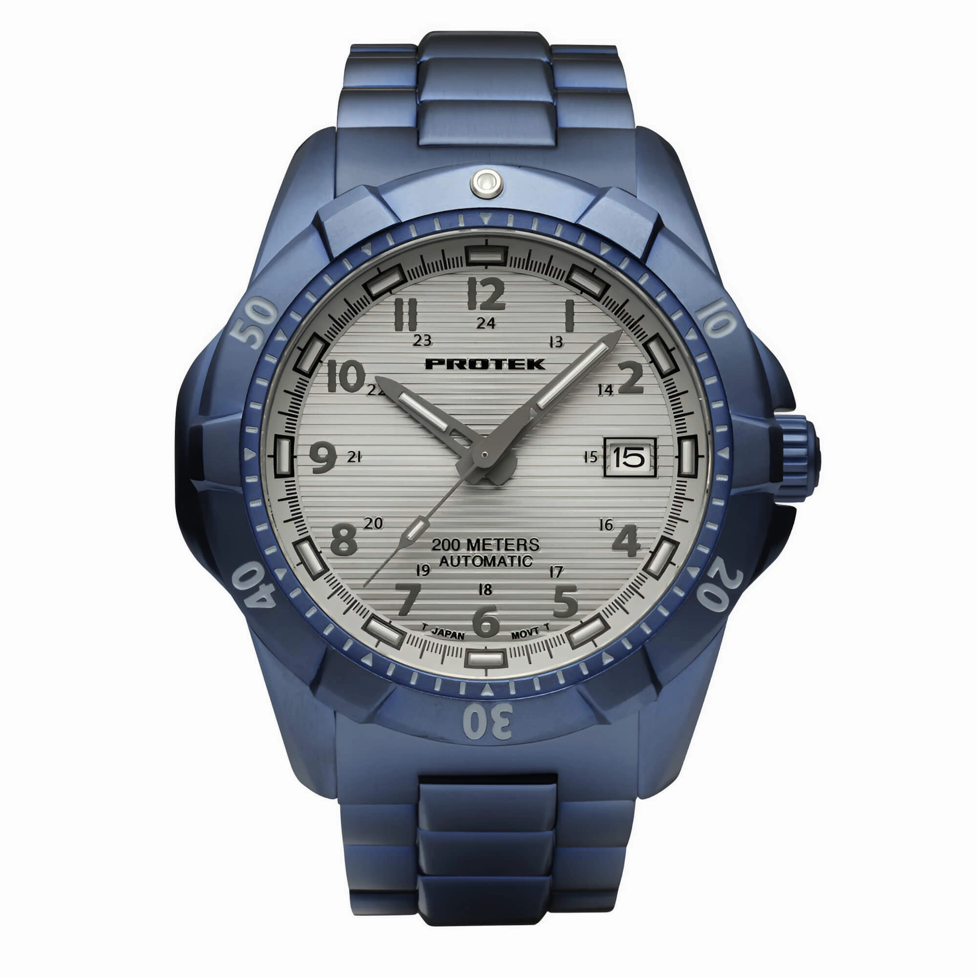 ProTek Men's Automatic Blue Stainless Steel Case & Bracelet Watch | 2213BR
