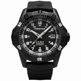 ProTek Men's Watch - USMC Series Automatic Black Dial Genuine Rubber Strap | 1211