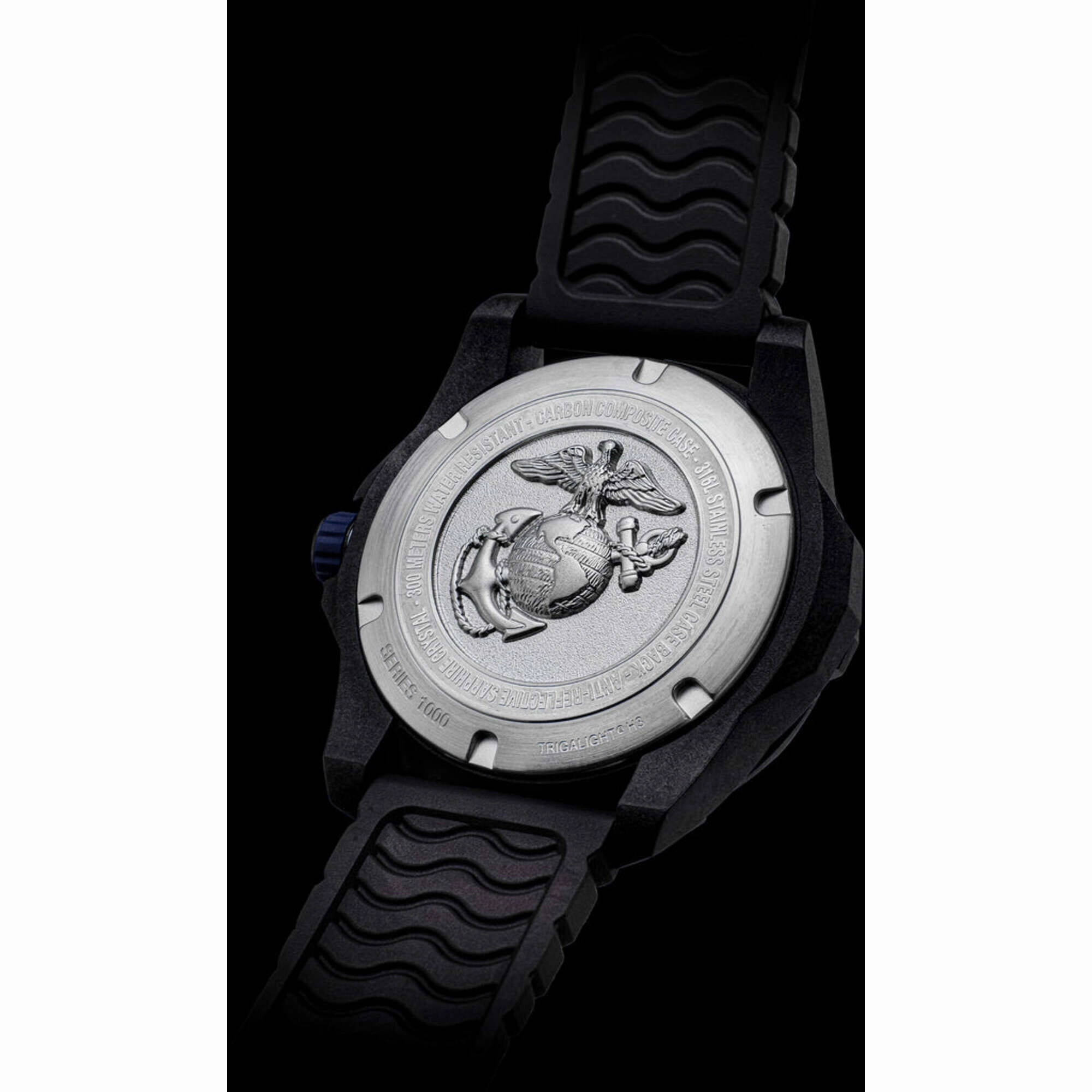 ProTek Men's Watch - USMC Series Quartz Brown Genuine Rubber Strap Date Dive | 1016D