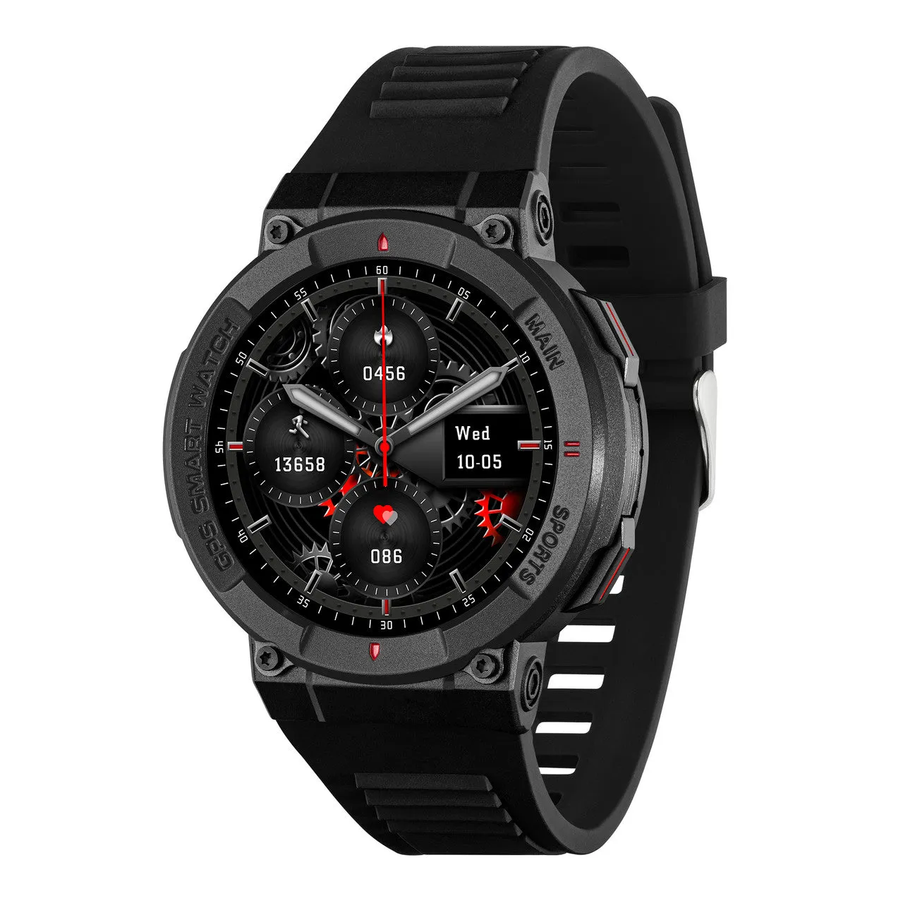 Reflex Active SERIES 43 GPS Black Silicone Smart Watch RA43-2214