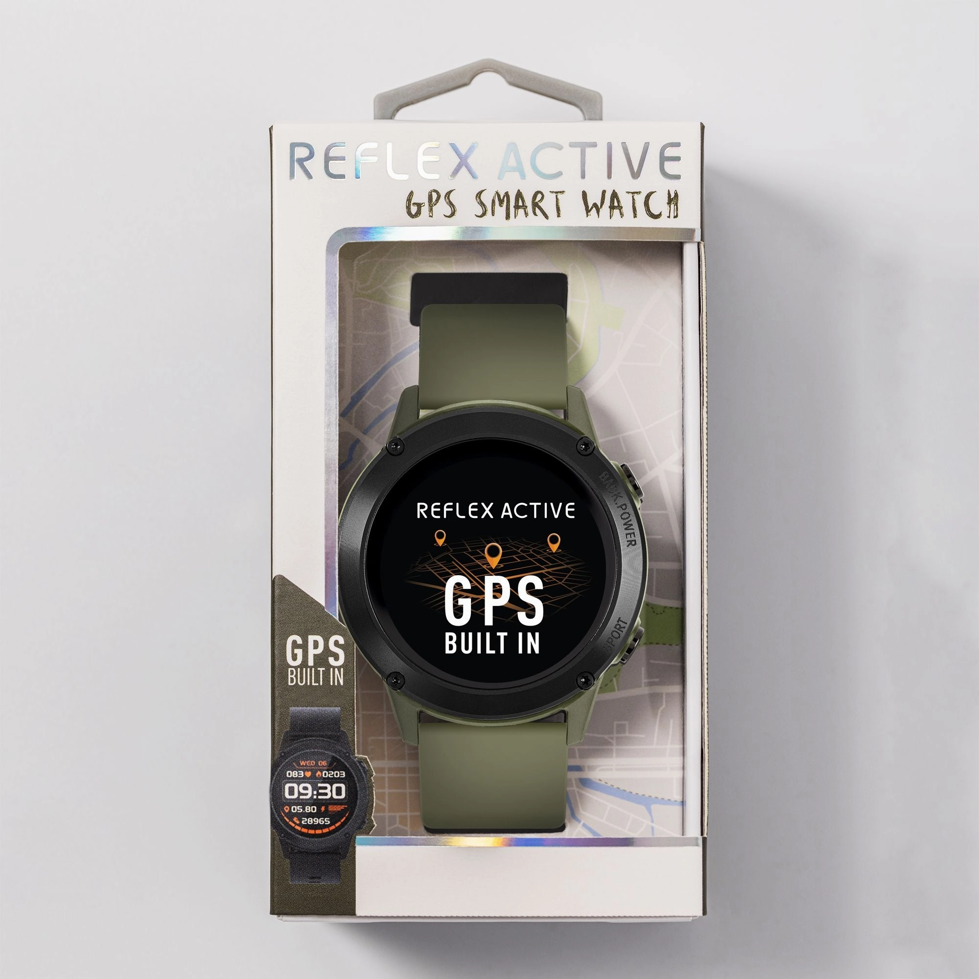 Reflex Active Series 18 Khaki Silicone Strap GPS Smart Watch