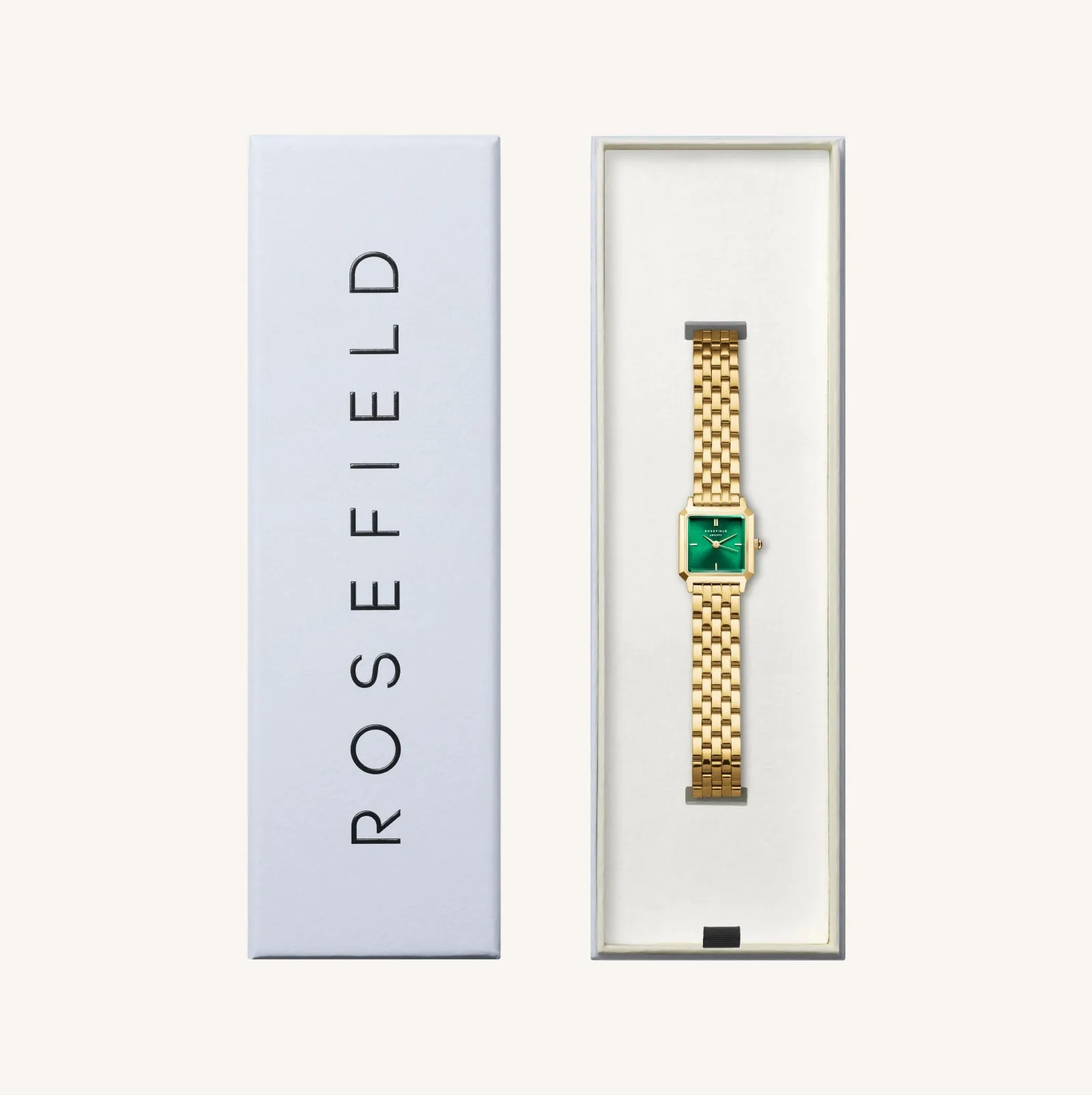 Rosefield Boxelle Green Dial Stainless Steel Watch BEGSG-B05