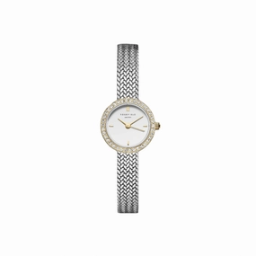 Rosefield Mini Small Edit Crystal White Dial Stainless Steel Watch MWSMG-M06