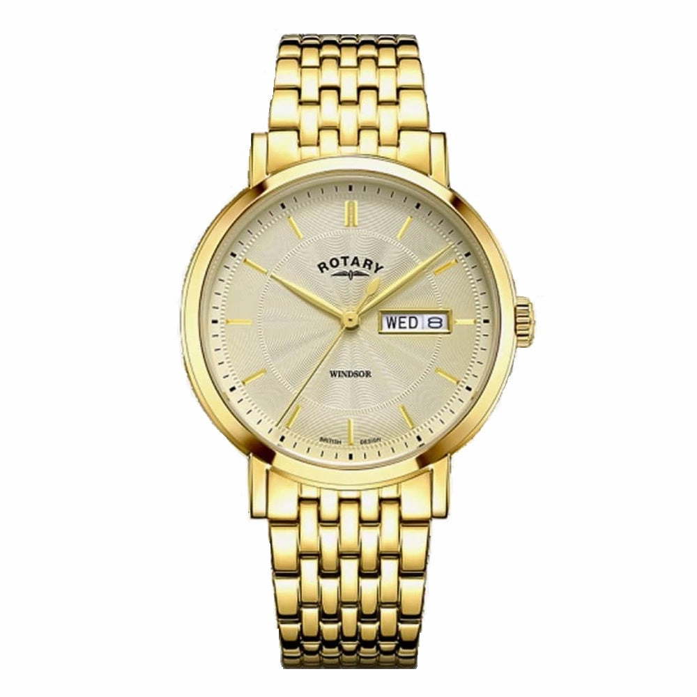 Rotary Gold Tone Windsor Mens Watch GB05423/03