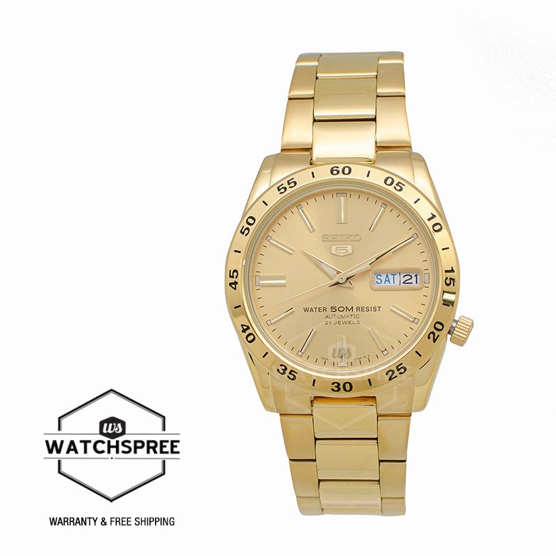 Seiko 5 Automatic Gold-Tone Stainless Steel Band Watch SNKE06K1