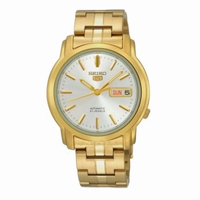 Seiko 5 Automatic Gold-Tone Stainless Steel Band Watch SNKK74K1