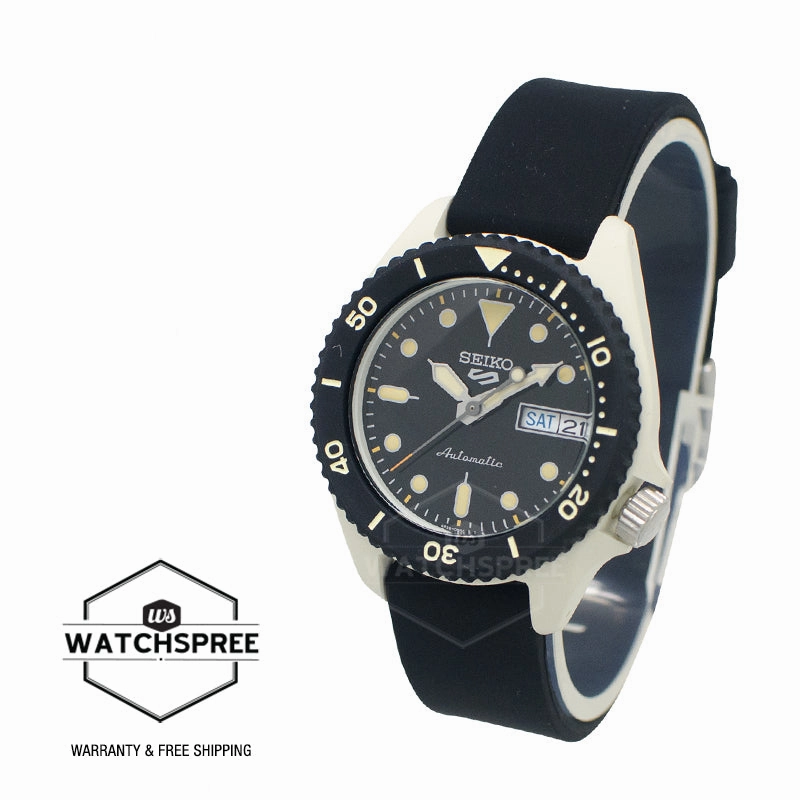 Seiko 5 Sports Automatic Black Silicone Strap Watch SRPG79K1