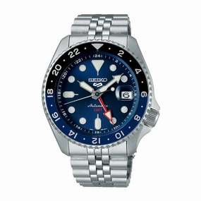 Seiko 5 Sports Automatic GMT SKX Sports Style Silver Stainless Steel Band Watch SSK003K1