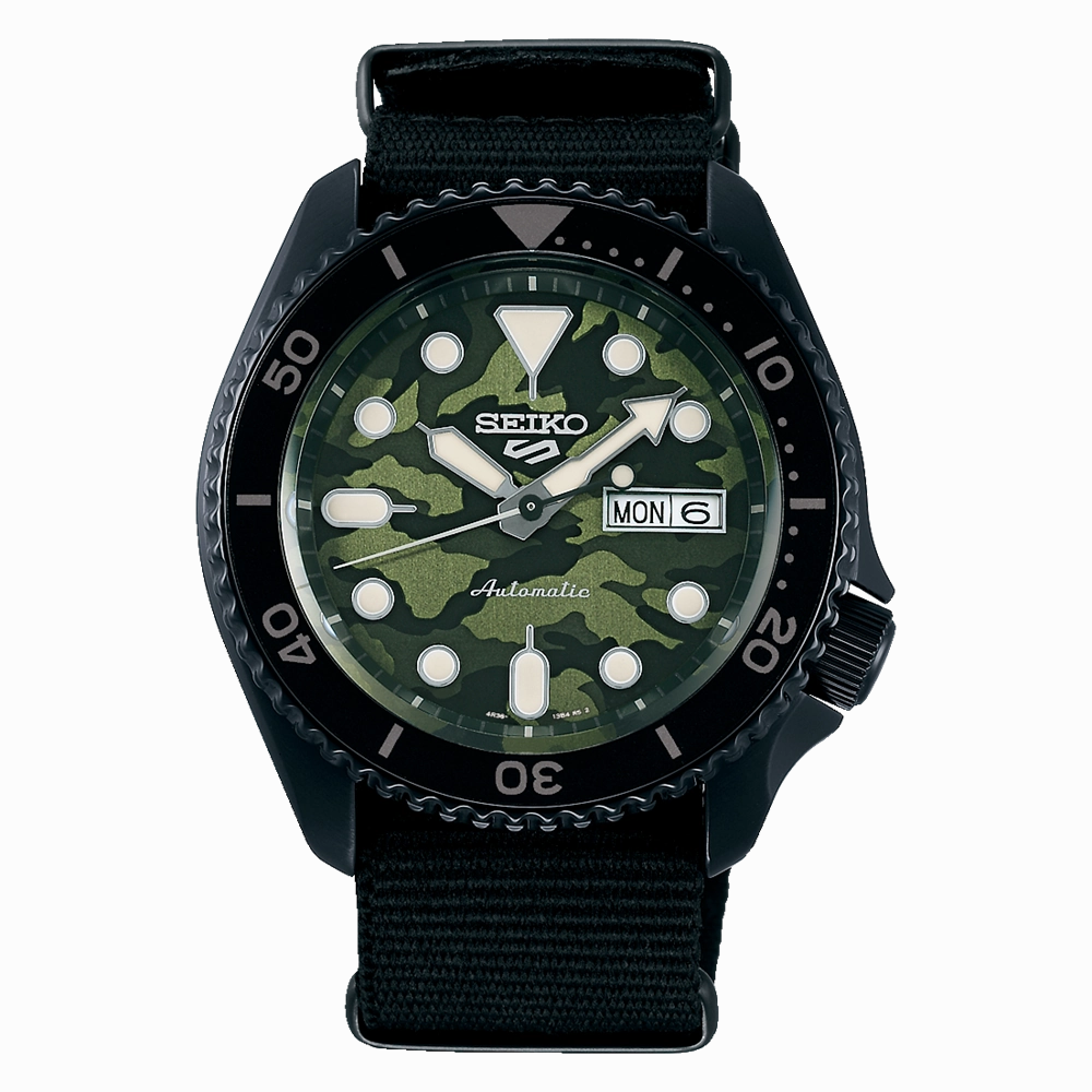 Seiko 5 Sports Automatic SKX Street Style Black Nylon Strap Watch SRPJ37K1