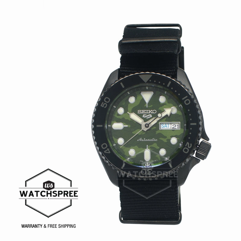 Seiko 5 Sports Automatic SKX Street Style Black Nylon Strap Watch SRPJ37K1