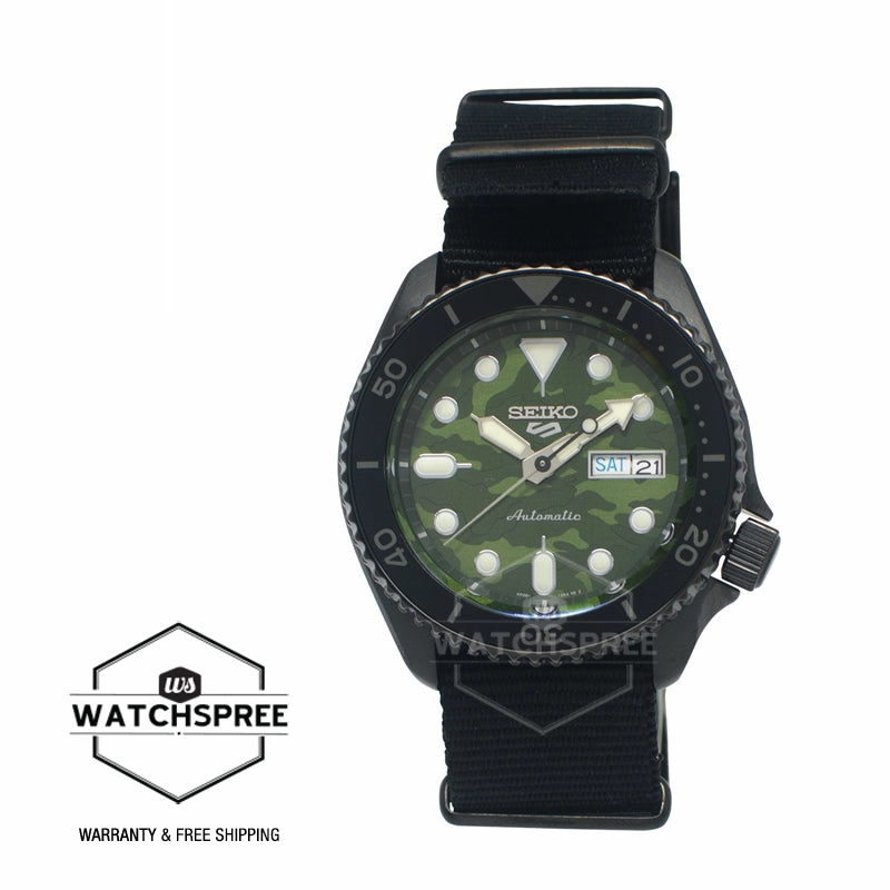 Seiko 5 Sports Automatic SKX Street Style Black Nylon Strap Watch SRPJ37K1