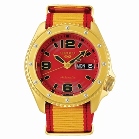 Seiko 5 Sports Automatic STREET FIGHTER V Limited Edition (Iron Cyclone - ZANGIEF) Yello and Red Nylon Strap Watch SRPF24K1 (LOCAL BUYERS ONLY)